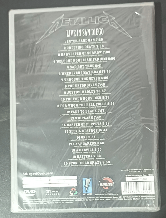 Metallica - Live In San Diego  (DVD)


